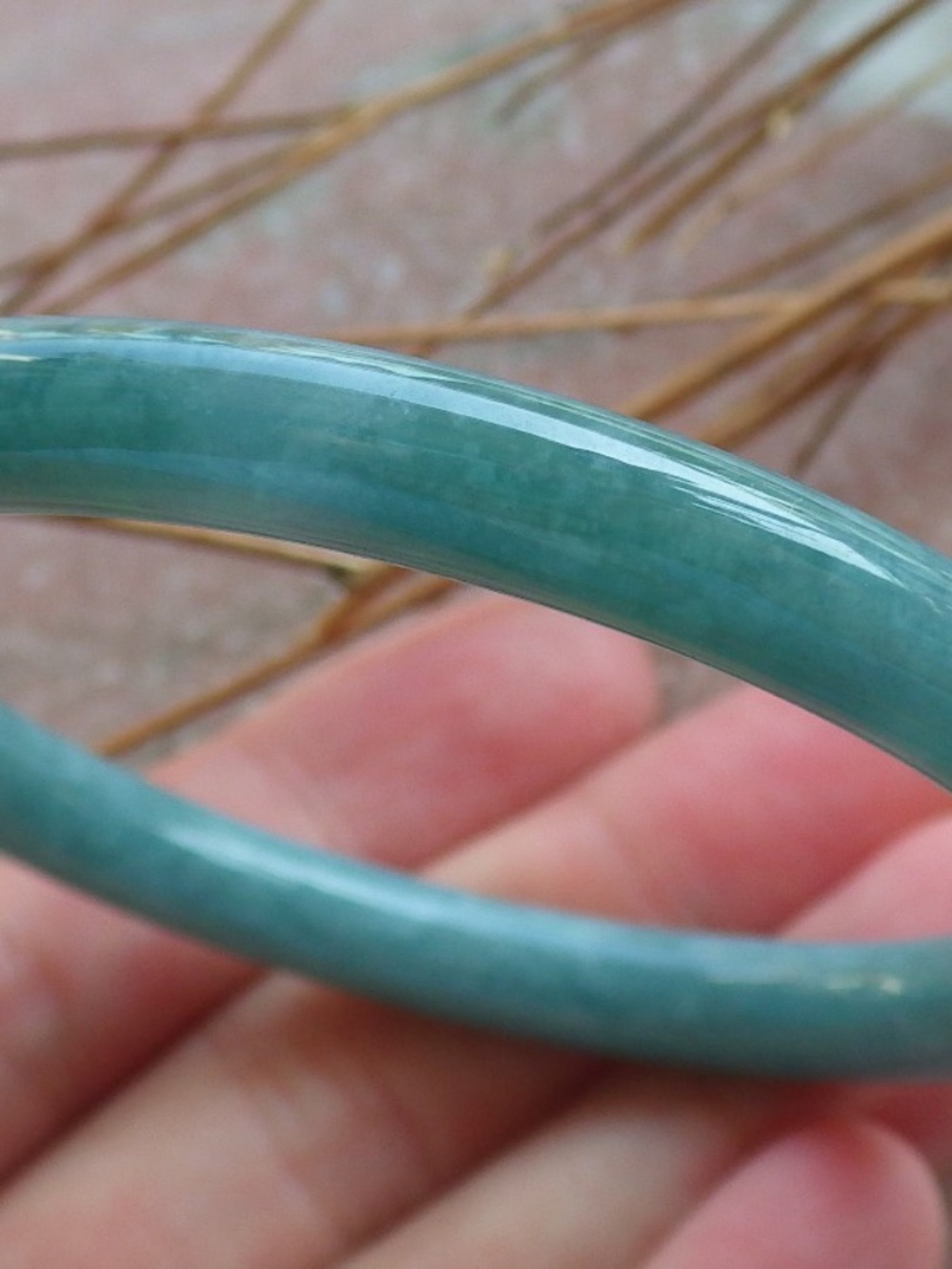 Certified Hand Carved Natural Burma A JADE Circle Jadeite Bangle Bracelet 54mm